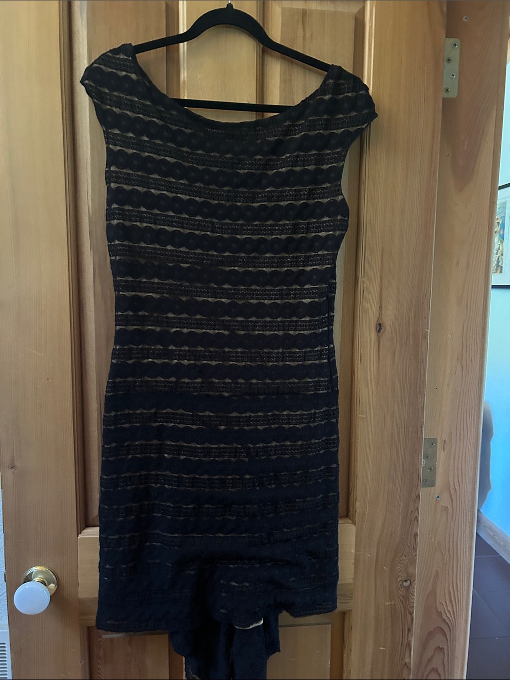 Studio M Black Lace Stripe Dress